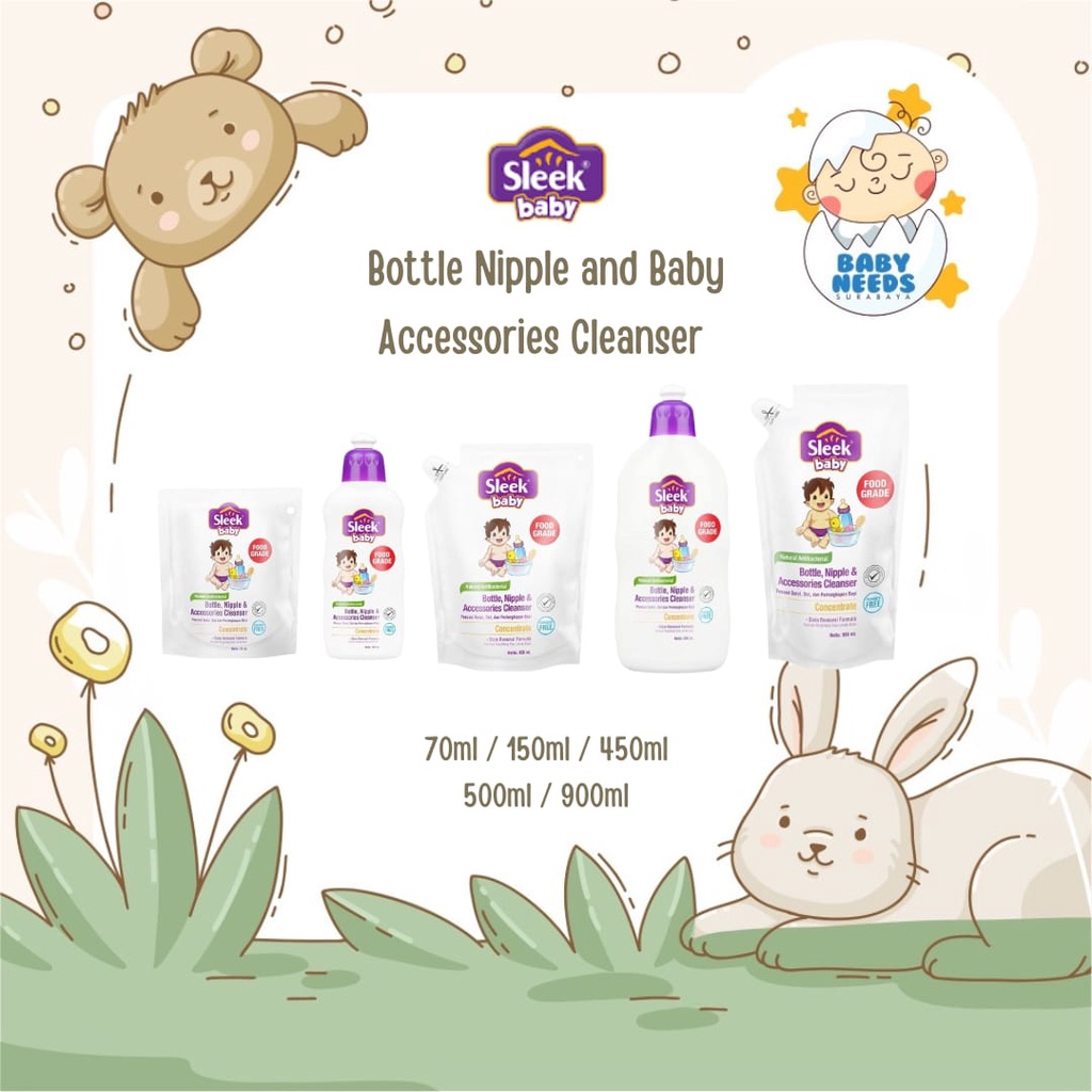 Jual SLEEK Baby Bottle Nipple And Baby Accessories Cleanser 70ml ...