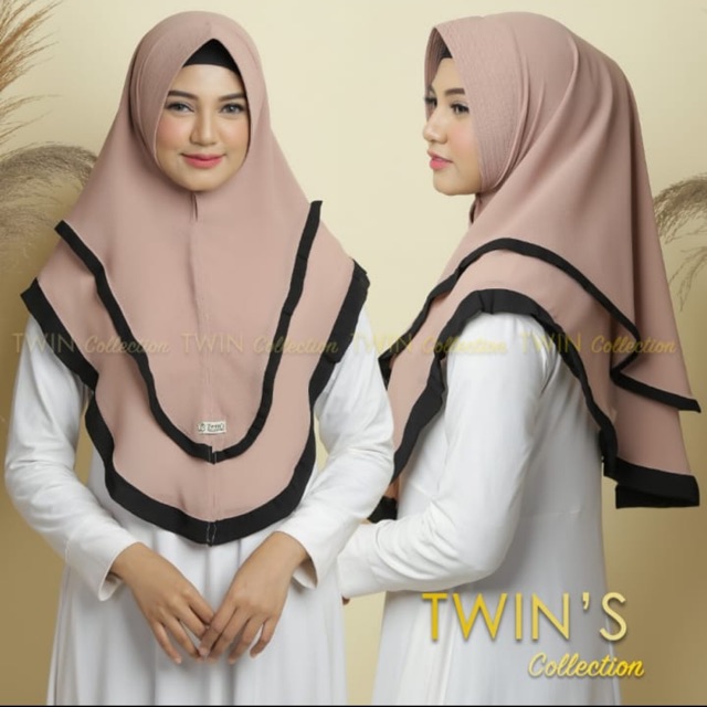 TWINS | Khimar 2List Ceruty babydoll