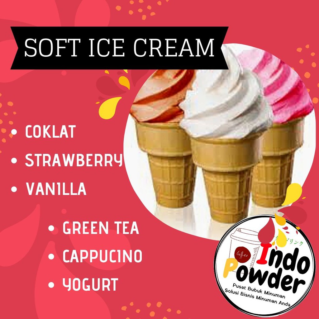 SOFT ICE CREAM 1Kg - ICE CREAM CONE 1Kg - Bubuk Soft ice cream - Bubuk es krim Cone 1Kg