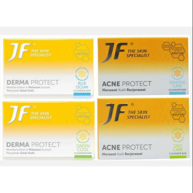 JF Sulfur Acne Protect Cleanser Bar 90gram / Sabun JF Sulfur Anti Ance 65 gram