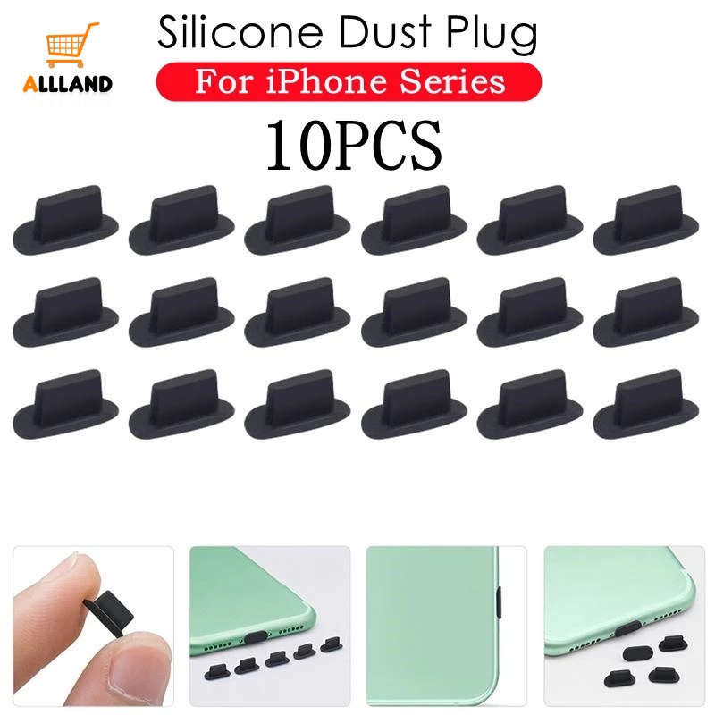 10pcs / Set Plug Penutup Port Charger Micro USB / Tipe C Bahan Silikon Lembut Anti Debu Untuk Semua SmartPhone