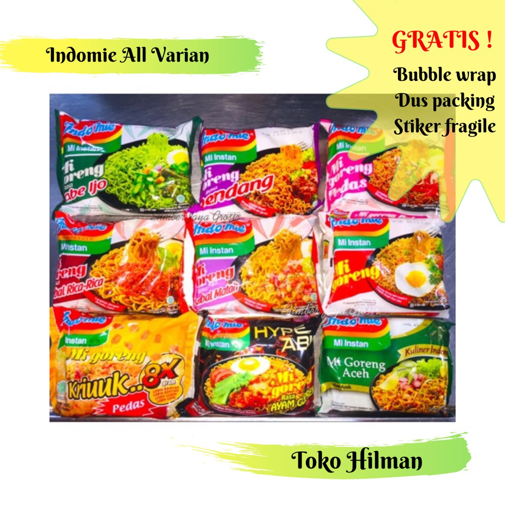 

Indomie Goreng dan Kuah All Varian Mie Instan 68g makanan Mie Instan