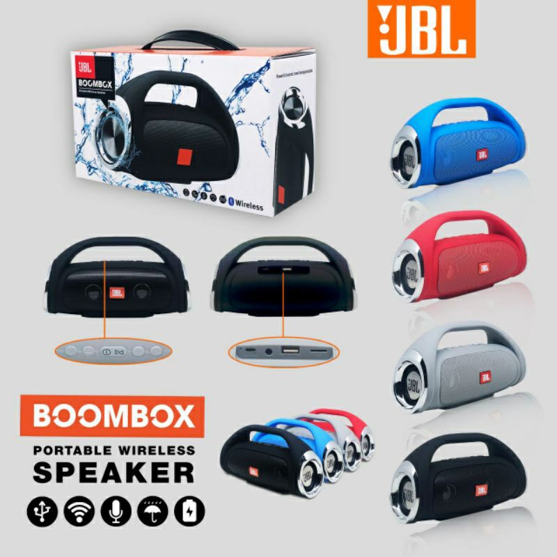 Speaker BOOMBOX Bluetooth Wireless Spiker BOOMBOX Kualitas Premium Super Bass Support USB MMC Microsd