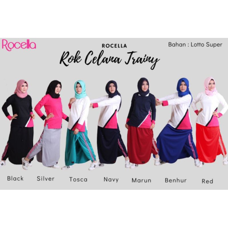 baju olahraga muslimah syar'i rok celana