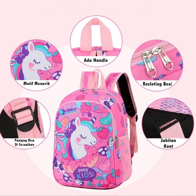 Tas Ransel Sekolah Anak Laki Laki Perempuan Karakter TK SD PAUD TA0005