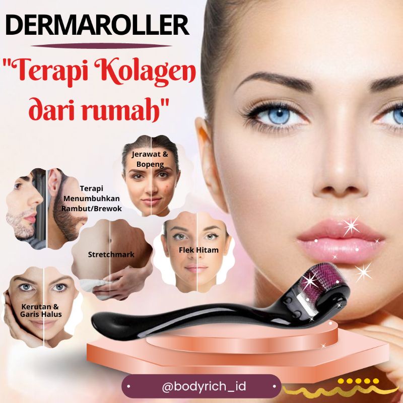 Dermaroller Strechmark Penghilang Bekas Luka Derma Roller Paket Bopeng