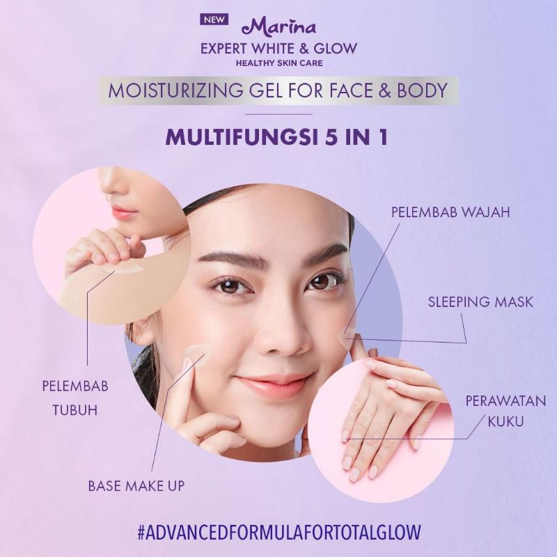 MARINA MOISTURIZING GEL FOR FACE AND BODY - BRIGHT BOOSTER PELEMBAB WAJAH DAN TUBUH