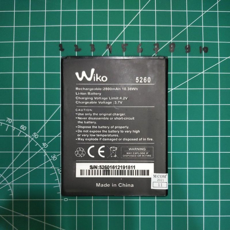 WIKO ROBBY 2 / WIKO ROBBY2 / WIKO 3921 , WIKO RIDGE FAB 4G / WIKO PULP FAB 3G / WIKO 5260 , WIKO KAR 3 / WIKO KAR3 BATERAI BATTERY BATT BATLE MANTUL