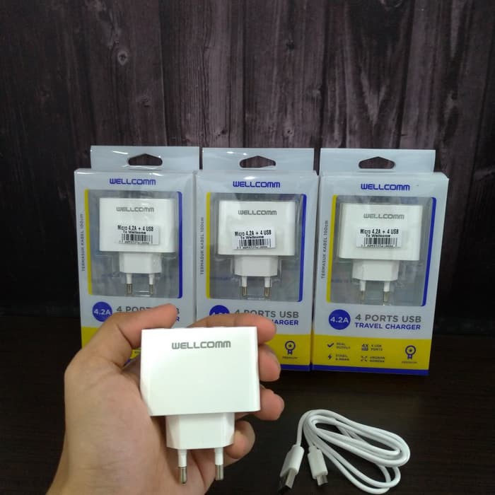 Travel Charger Wellcomm USB Micro 4.2A 4 Port