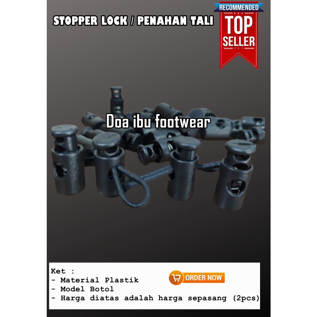 Lock Stoper Pengunci Penjepit Tali Sepatu PDL Celana Jaket Hoodie