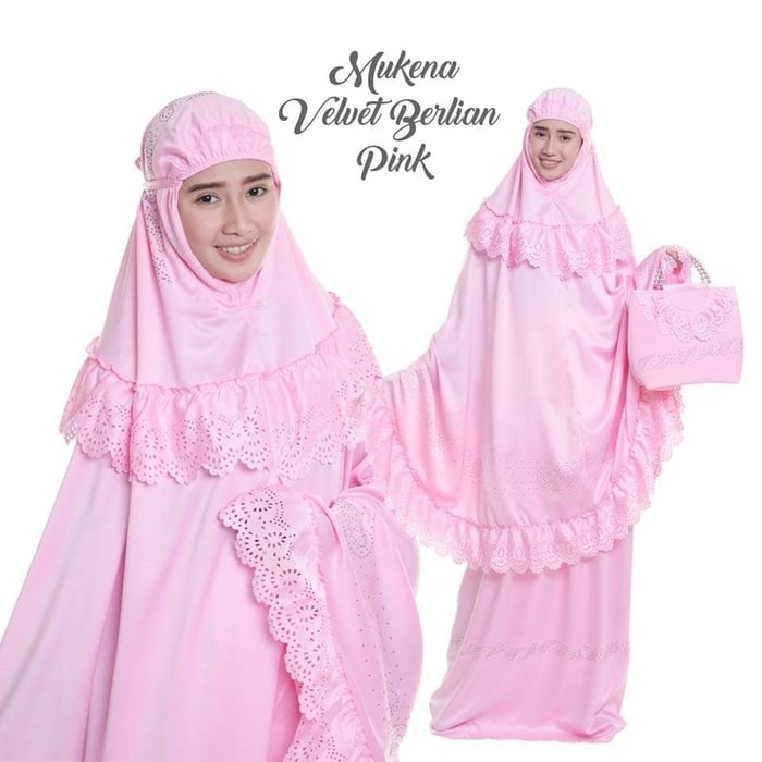 SALE Mukena Velvet Berlian Pink Telekung Rukuh Sholat Dewasa Cantik Lembut Limitid edition