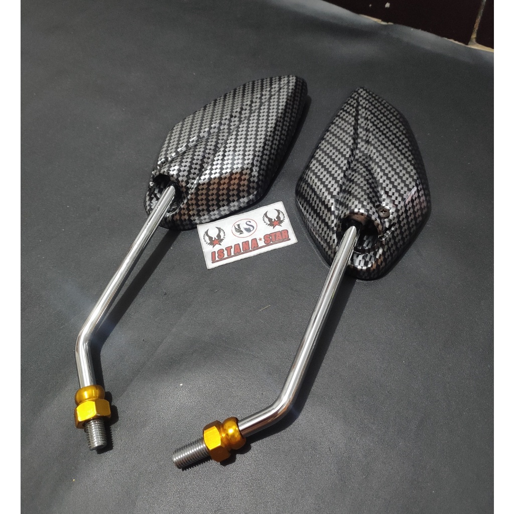 SPION MOTOR YAMAHA JUPITER MIO VEGA MOTIF KARBON SEPASANG SPION MOTOR UNTUK ALL YAMAHA