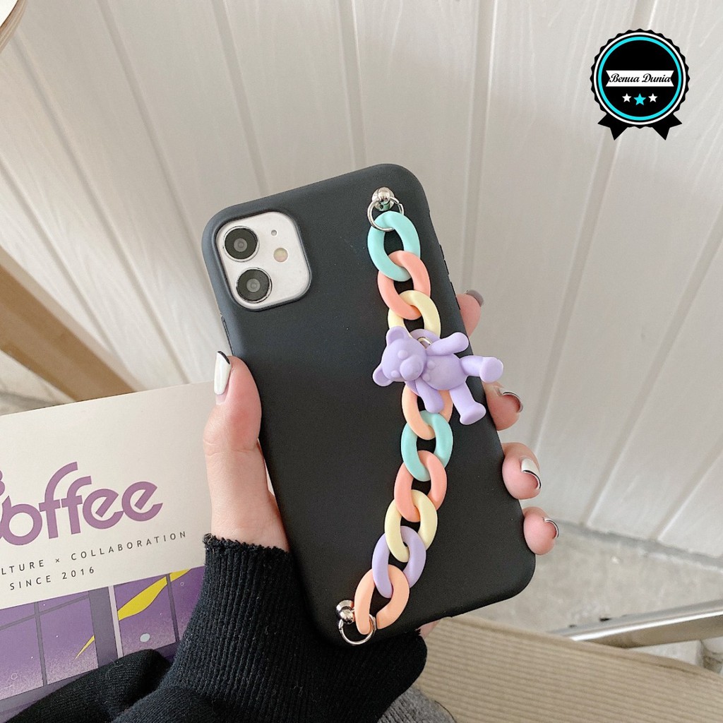 CASE SOFTCASE CANDY GELANG RANTAI VIVO Y30 Y50 Y30i Y70S Y20 Y20S Y12S BD626-HITAM