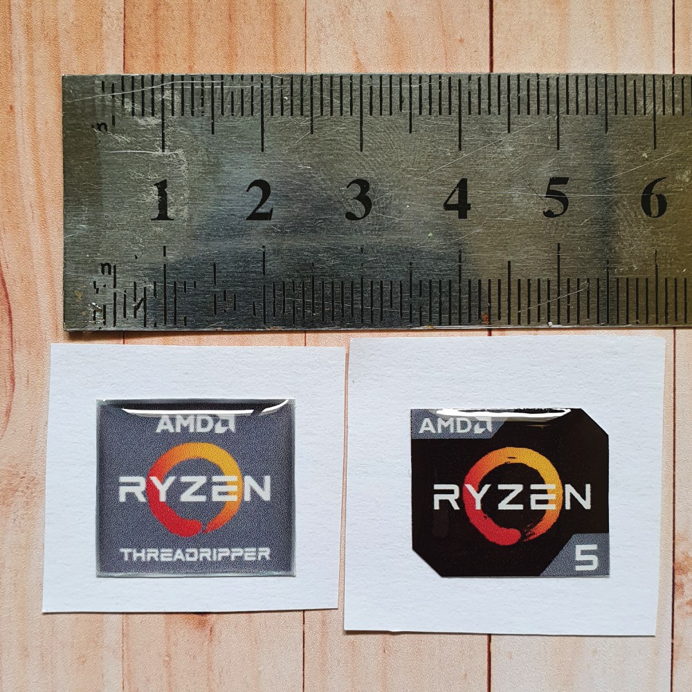 STIKER STICKER TIMBUL RESIN EMBLEM AMD RYZEN ATHLON RADEON TURION OPTERON PHENOM UNTUK PC LAPTOP HP