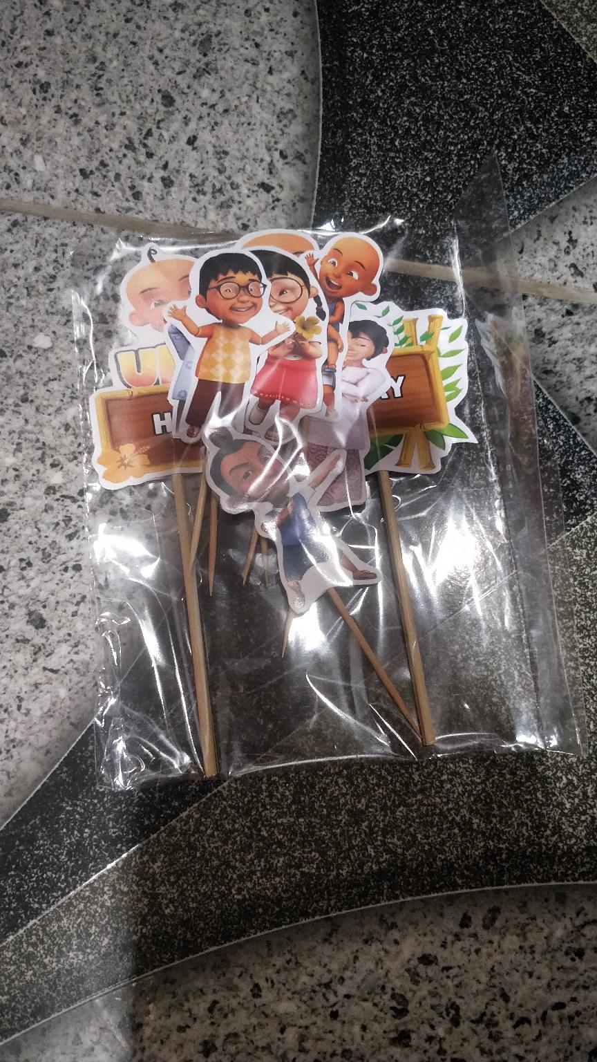 Topper Cake/cupcake Tambah Nama, Hiasan Kue Ulang Tahun, Motif <br />upin Ipin