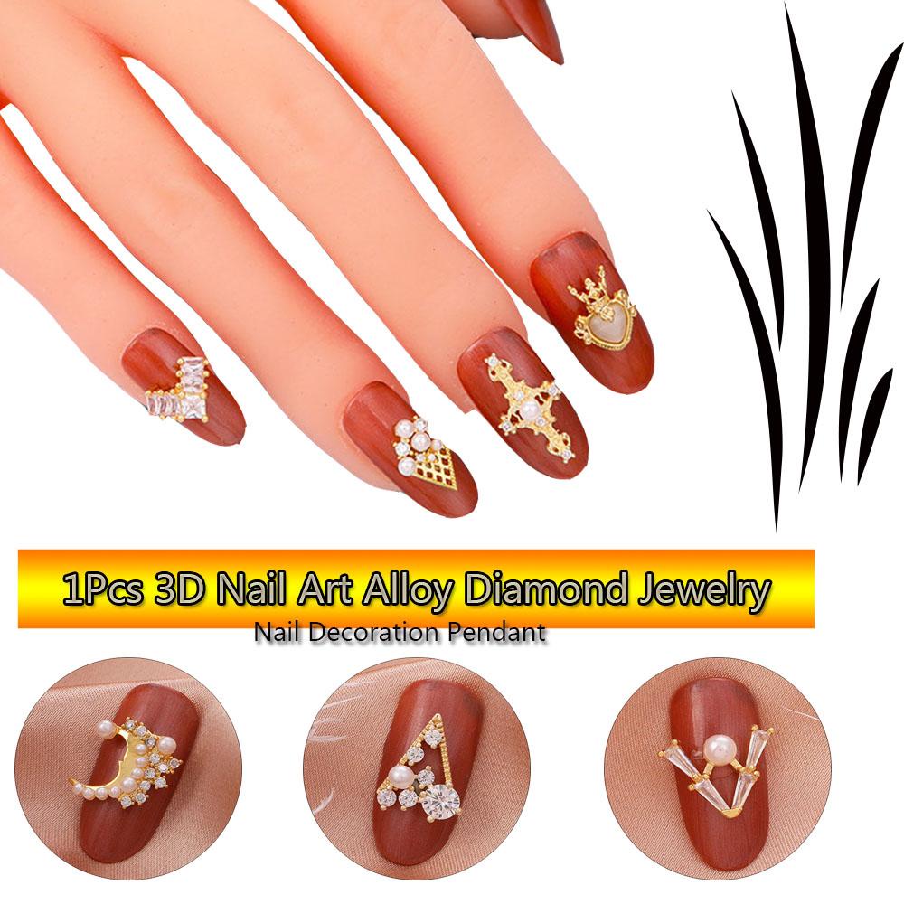 MXBEAUTY 3d Nail Art Dekorasi Mewah 1Pcs Mutiara Perhiasan Zirkon Kristal Kuku Liontin
