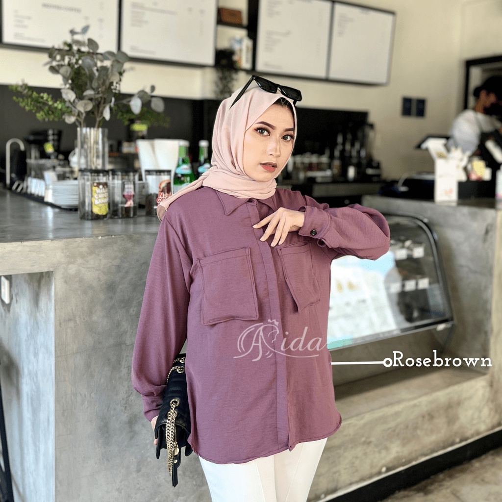 Kemeja Pocket Crinkle Premium Hijabbyaida