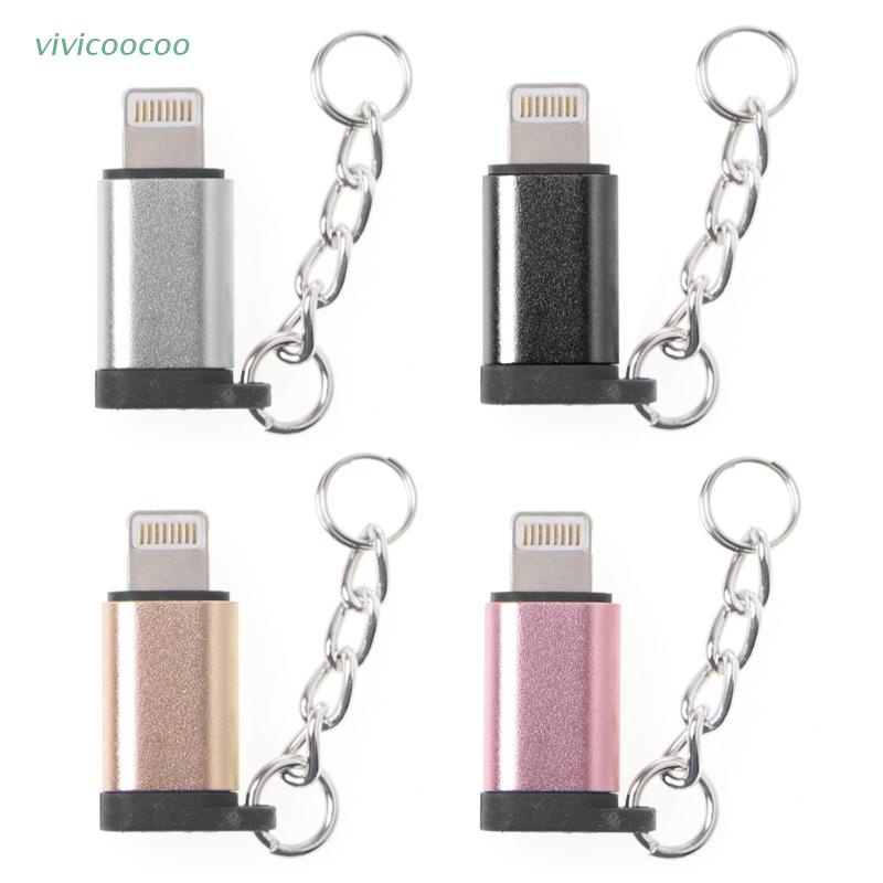 VIVI   Micro USB Female To Lightning Male Converter Adapter Key Chain For iPhone iPad