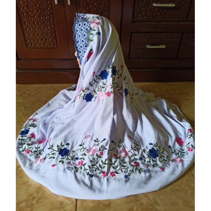 MUKENA TERUSAN BORDIR BUNGA KAIN KATUN