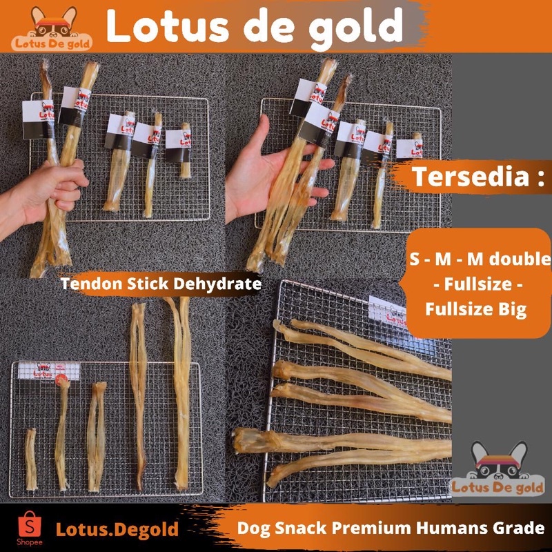 Snack Anjing Beef Tendon Chew Stick | Tendon Stick | Tendon Sapi Dehidrate | Dental Natural