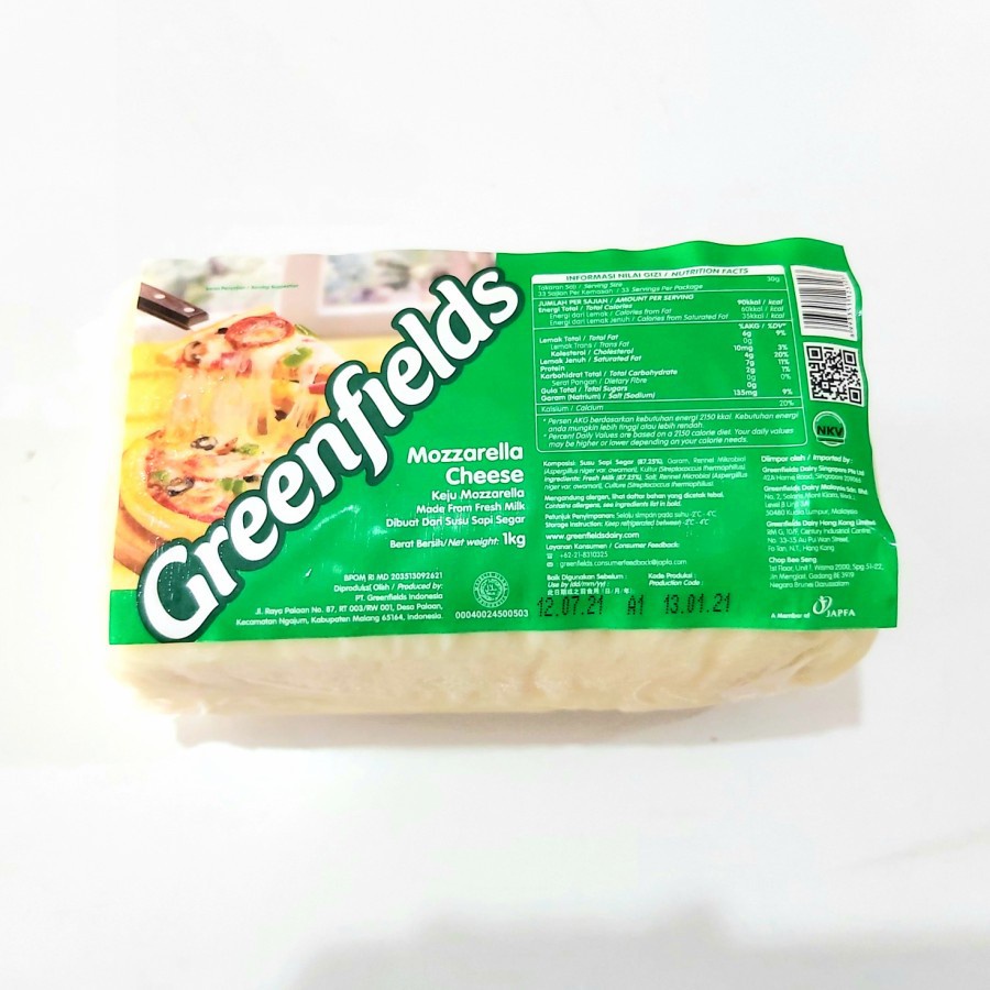 

MOZARELLA GREENFIELD cheese 1kg