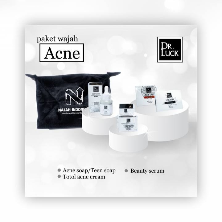 DR LUCK PAKET ACNE/ ACNE CREAM/ ACNE SOAP/ BEAUTY SERUM ORI [BISA COD]