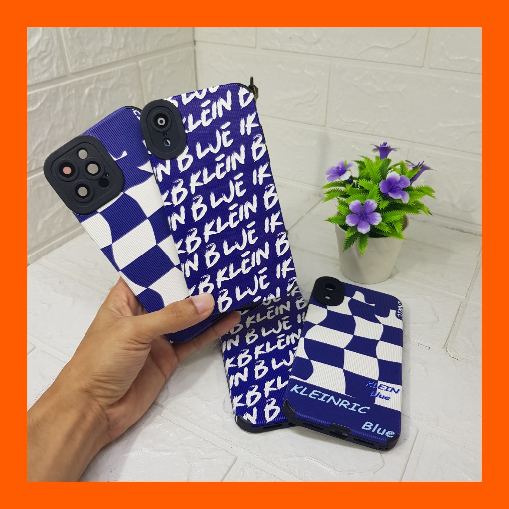 SOFT CASE BLUE PLAID PATTERN KLEIN UNTUK IPHONE 7 PLUS - 13 PRO MAX
