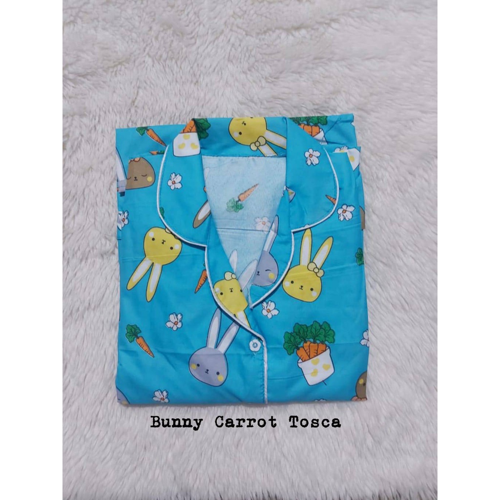 Setelan Piyama Baju Tidur PP Jumbo LD 116 -120 cm Motif  Size XXL Katun.-BUNNY CARROT TOSCA