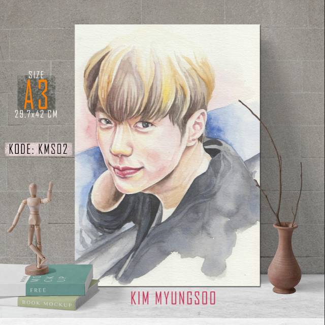 MYUNGSOO L Infinite Poster Artis Boyband Korea Selatan Hiasan Dinding Kamar Kost Putri KIM MYUNGSOO