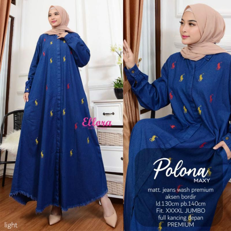 [ STOK LENGKAP ] POLONA - POLAR GAMIS SUPER JUMBO LD 130 BY AMA NAJWA RIBERA - BERLY