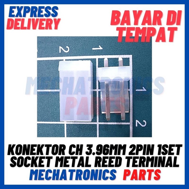 [SOC-9135] KONEKTOR CH 3.96MM 2PIN 1SET STRAIGHT PIN SOCKET METAL REED TERMINAL PIN