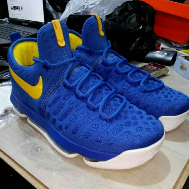 NIKE KD 9 -  BLUE YELLOW WHITE GSW