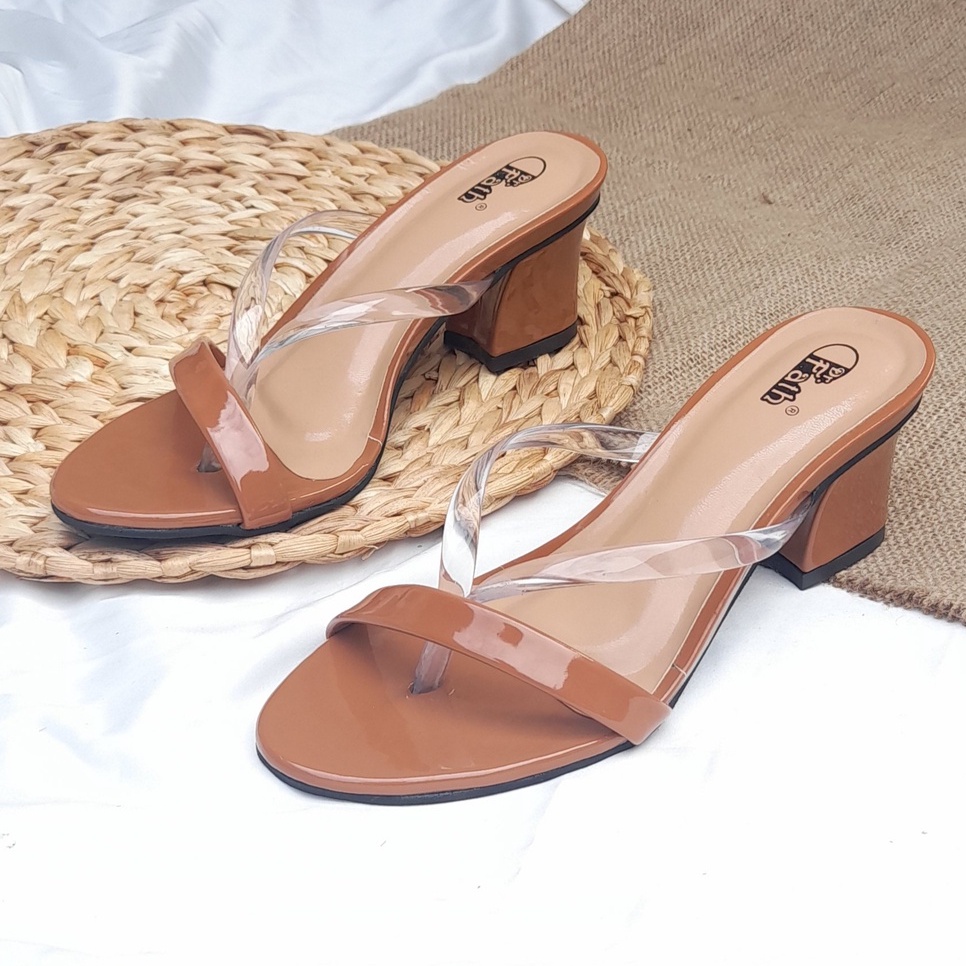 SW 99 Sandal Heels Hak Tahu 5 cm / Hak Tahu Wanita Jepit Ban 1 HB07