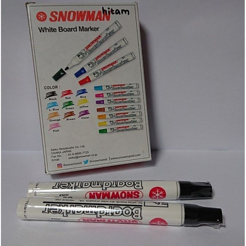

Snowman Board Marker / Spidol Papan Tulis Boardmarker Black Hitam BG-12