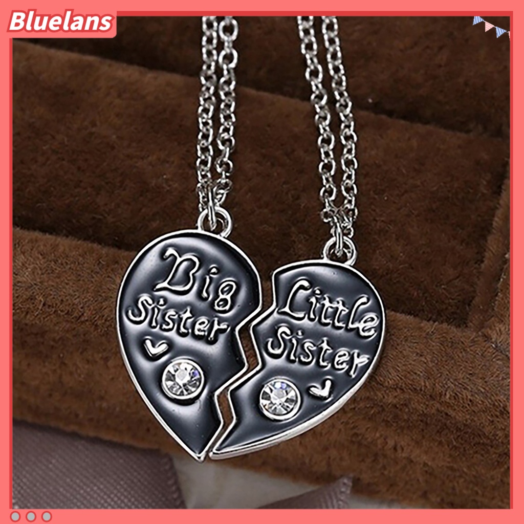 Bluelans Women Necklace Stylish Heart Puzzle Alloy Girls Pendant Necklace