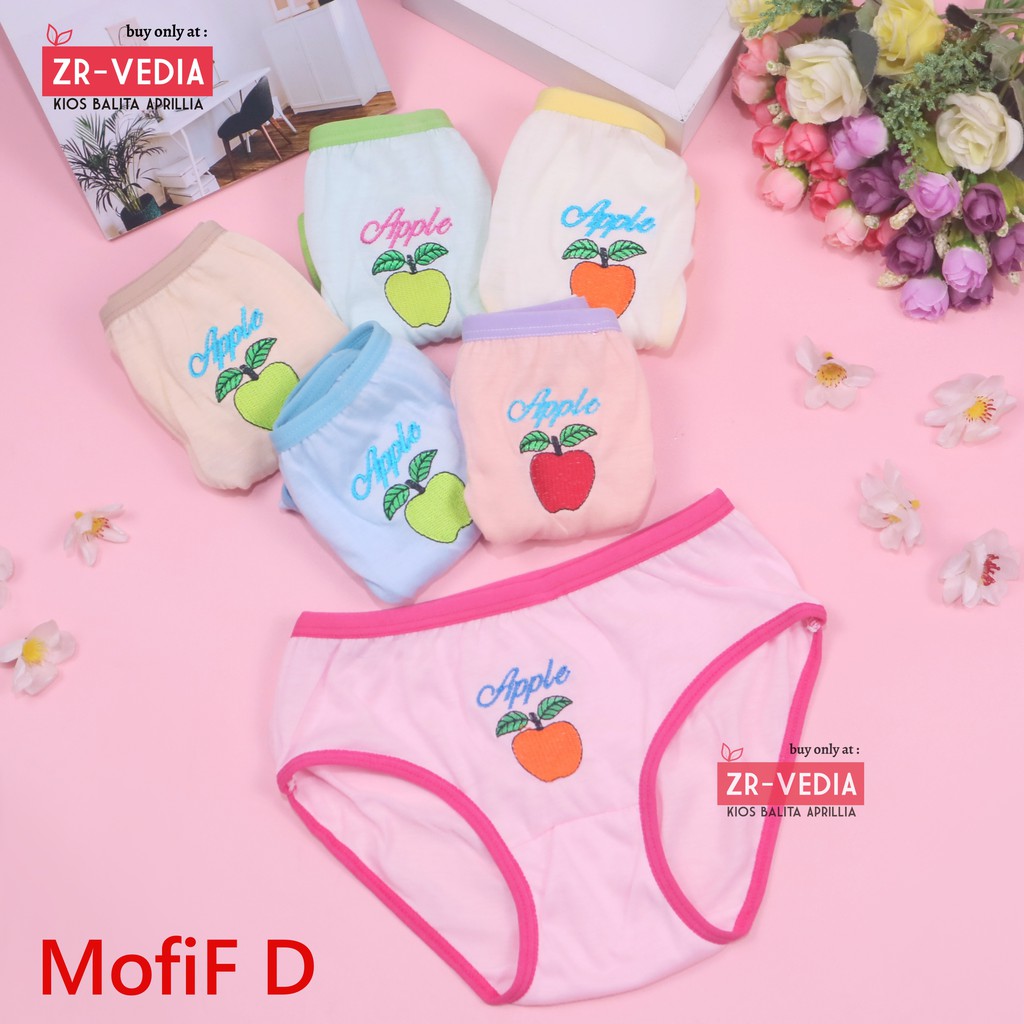 (ISI 3 PC) Celana Dalam uk 3-4 Tahun / Pakaian Dalam Anak Perempuan CD  Polos Underwear Kids Cewek