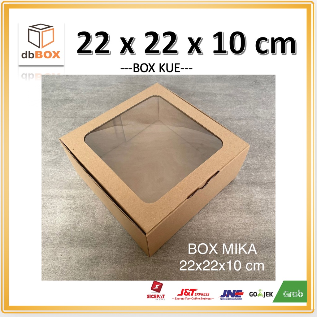 

BOX MIKA 22x22x10 kardus die cut, untuk kue hampers gift box MIKA KUE