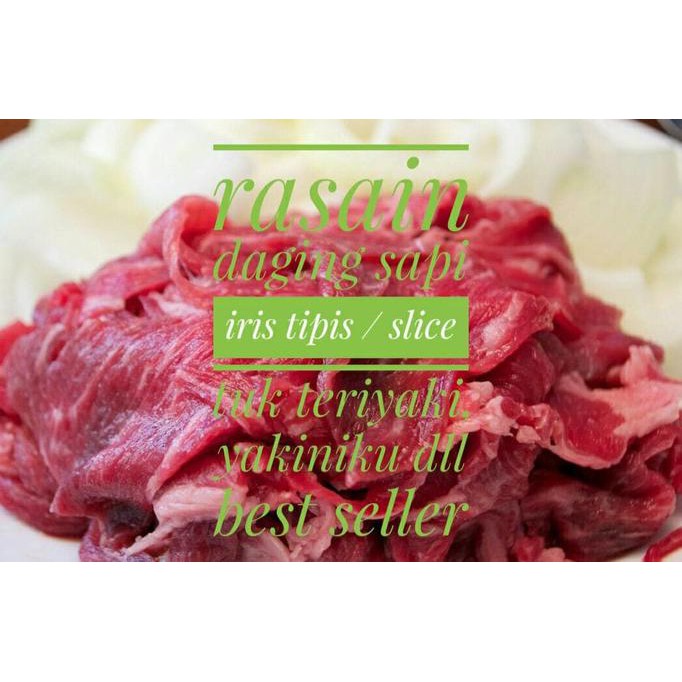 

ENAK daging sapi iris tipis / slice tuk teriyaki, yakiniku, shabu-shabu dll BANYAK RASA