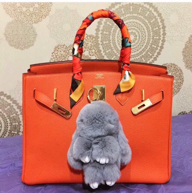 Gantung tas model kelinci, Rabbit fox fur, size besar ( 18-20 cm )