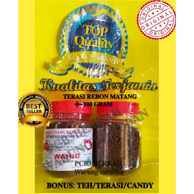 

TERASI REBON MATANG SUPER"WAHID"MURAH @+-100 GR BONUS TEH/TERASI/CANDY