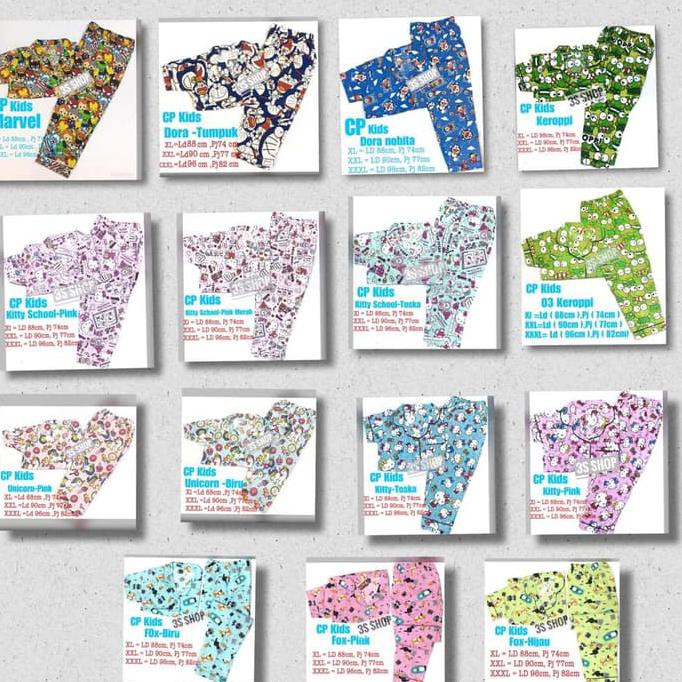 Promo Baju Tidur Anak Tanggung Abg Kids Piyama Cp Pajamas Marvel/Doraemon - 6-8 Tahun