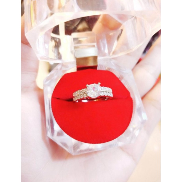 cincin Amanda Manopo silver permata cantik titanium original anti luntur