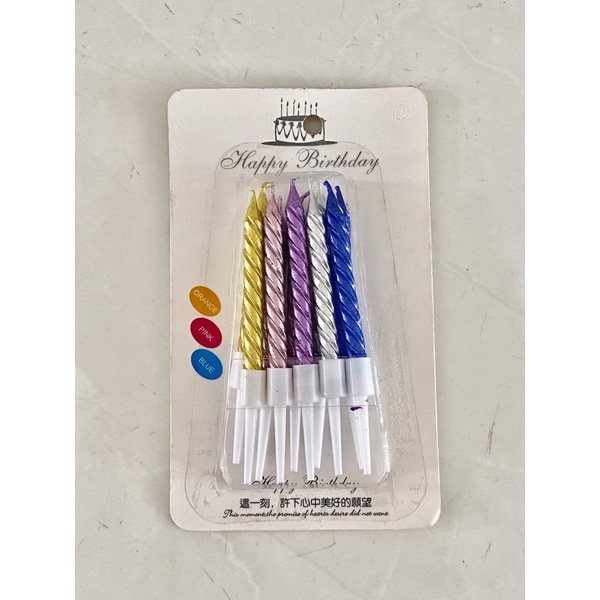 lilin ulang tahun 10pcs-Crom campur warna