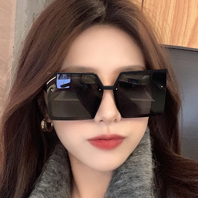 2021 fashion square Korean personality large frame ins sunglasses