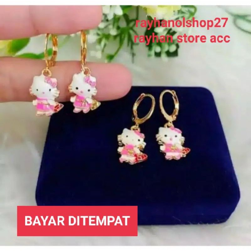 Anting Anak anak motif hello Kitty murah bahan lapis emas gold