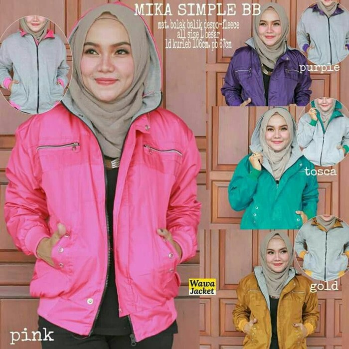 Jaket Tessa Simple bolak balik/Jaket BB/Jaket Mika /Jaket cewek bolak balik