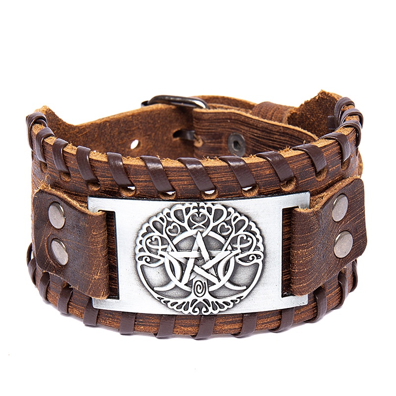 Gelang Amulet Keberuntungan Pria Viking Nordic/Perhiasan Pesta Fashion 21CM