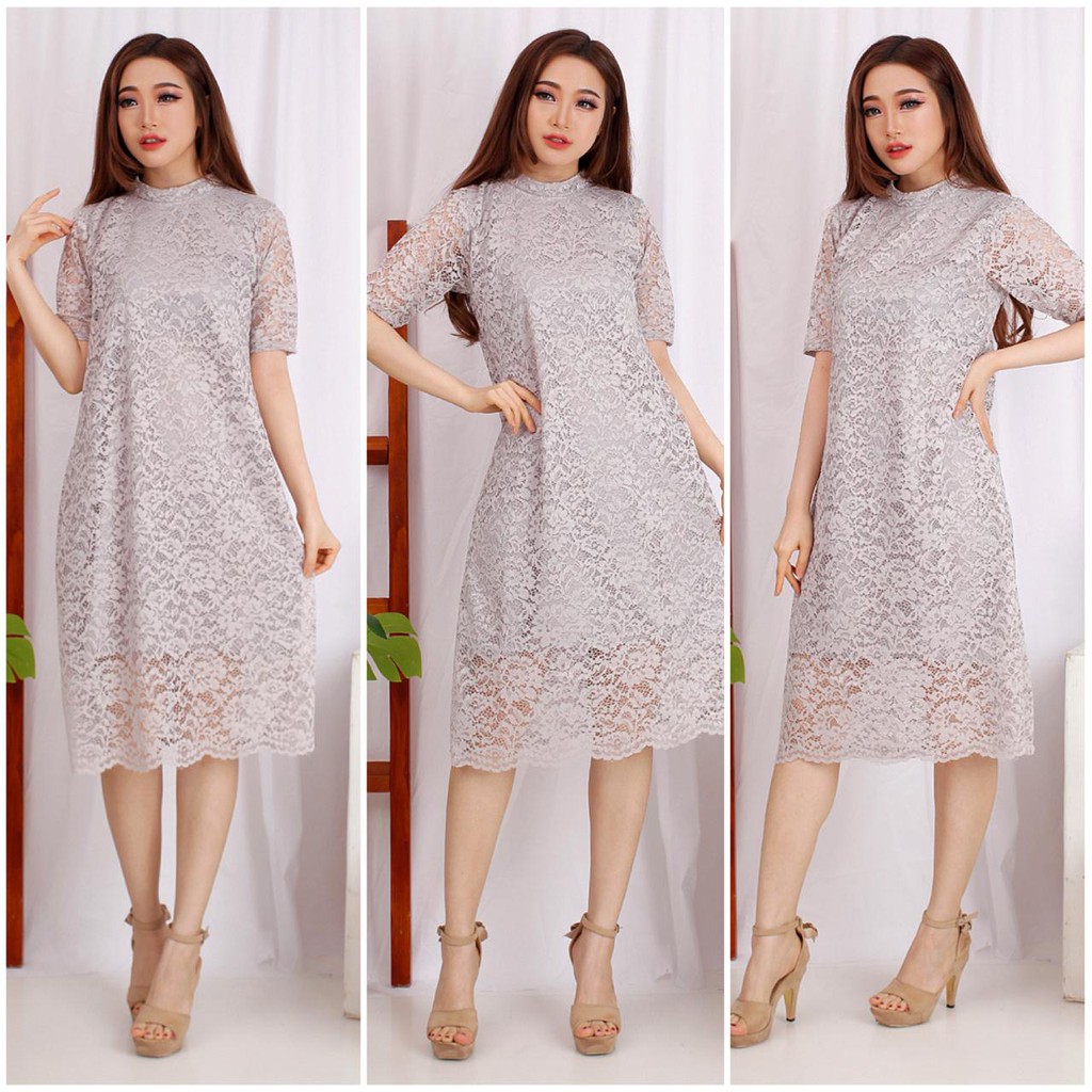 (DIJAMIN REALPICT) Dress Loli Lace Brukat Tulang Corneli Tebal Dijamin TERMURAH &amp; Best Seller IMLEK