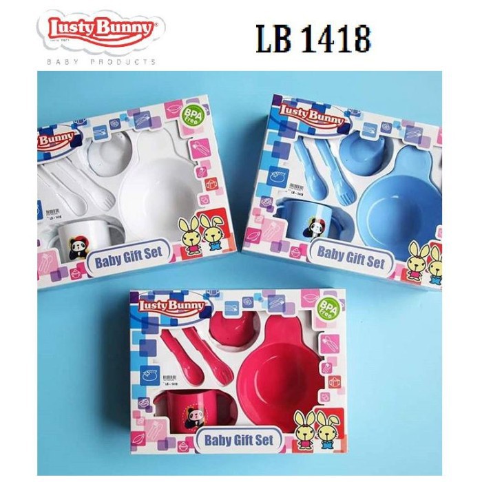 Lusty Bunny Feeding Set isi 5pc 1418/perlengkapan makan set