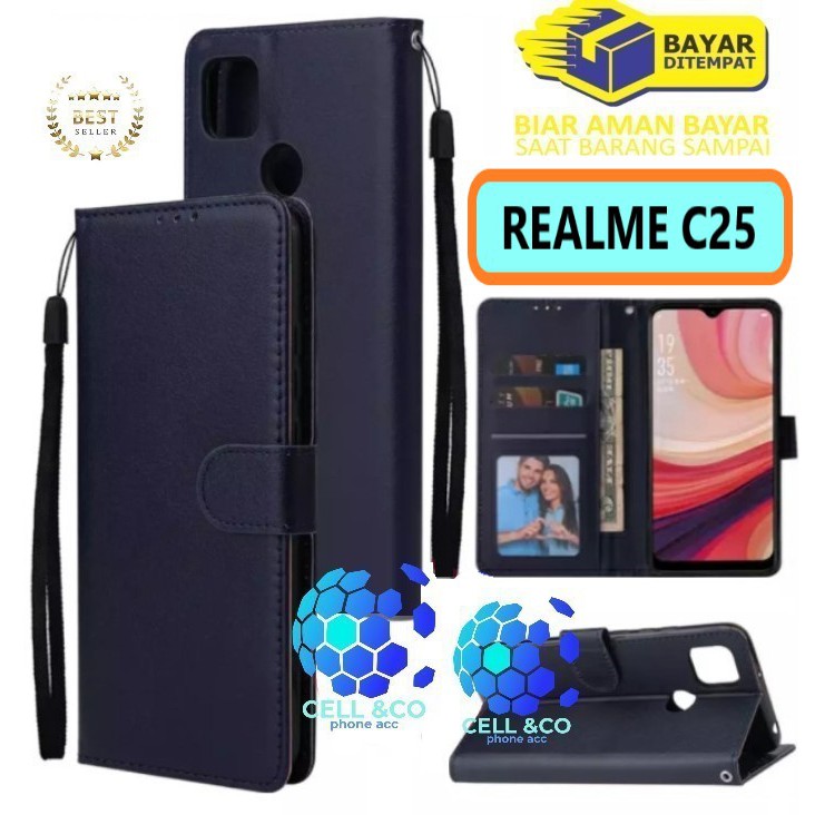 Flip cover REALME C25 Flip case buka tutup kesing hp casing flip case leather wallet